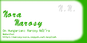 nora marosy business card